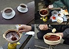 シリコン製のコーヒーカップと100均土鍋のチョコレートフォンデュ