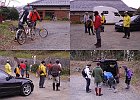 「めんどや」駐車場に続々と参加メンバーが集合